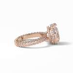 3.09 CT Pear Cut Hidden Halo & Pave Style Moissanite Engagement Ring 17