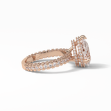 3.09 CT Pear Cut Hidden Halo & Pave Style Moissanite Engagement Ring 17