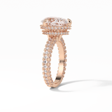 3.09 CT Pear Cut Hidden Halo & Pave Style Moissanite Engagement Ring 19