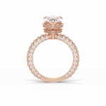 3.09 CT Pear Cut Hidden Halo & Pave Style Moissanite Engagement Ring 21