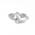 3.09 CT Pear Cut Hidden Halo & Pave Style Moissanite Engagement Ring 1