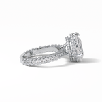 3.09 CT Pear Cut Hidden Halo & Pave Style Moissanite Engagement Ring 7