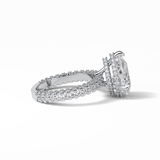 3.09 CT Pear Cut Hidden Halo & Pave Style Moissanite Engagement Ring 7