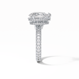3.09 CT Pear Cut Hidden Halo & Pave Style Moissanite Engagement Ring 3