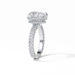3.09 CT Pear Cut Hidden Halo & Pave Style Moissanite Engagement Ring 2
