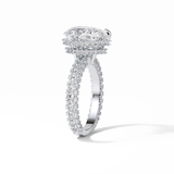 3.09 CT Pear Cut Hidden Halo & Pave Style Moissanite Engagement Ring 2