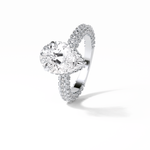 3.09 CT Pear Cut Hidden Halo & Pave Style Moissanite Engagement Ring 4