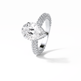 3.09 CT Pear Cut Hidden Halo & Pave Style Moissanite Engagement Ring 4