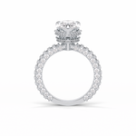 3.09 CT Pear Cut Hidden Halo & Pave Style Moissanite Engagement Ring 5