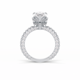 3.09 CT Pear Cut Hidden Halo & Pave Style Moissanite Engagement Ring 5