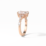 2.30 CT Asscher Cut Three Stones Pave Style Moissanite Engagement Ring 17