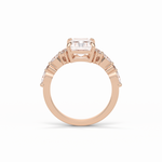 2.30 CT Asscher Cut Three Stones Pave Style Moissanite Engagement Ring 19