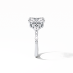 2.30 CT Asscher Cut Three Stones Pave Style Moissanite Engagement Ring 3