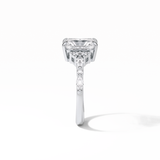 2.30 CT Asscher Cut Three Stones Pave Style Moissanite Engagement Ring 3