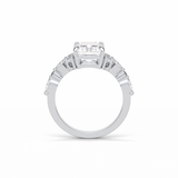 2.30 CT Asscher Cut Three Stones Pave Style Moissanite Engagement Ring 7