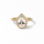 1.93 CT Pear Cut Halo & Pave Style Moissanite Engagement Rings 8