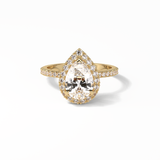 1.93 CT Pear Cut Halo & Pave Style Moissanite Engagement Rings 8
