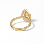 1.93 CT Pear Cut Halo & Pave Style Moissanite Engagement Rings 9