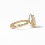 1.93 CT Pear Cut Halo & Pave Style Moissanite Engagement Rings 13