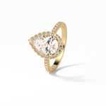 1.93 CT Pear Cut Halo & Pave Style Moissanite Engagement Rings 12
