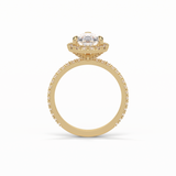 1.93 CT Pear Cut Halo & Pave Style Moissanite Engagement Rings 10