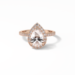 1.93 CT Pear Cut Halo & Pave Style Moissanite Engagement Rings 15