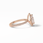 1.93 CT Pear Cut Halo & Pave Style Moissanite Engagement Rings 17