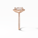 1.93 CT Pear Cut Halo & Pave Style Moissanite Engagement Rings 18