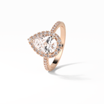 1.93 CT Pear Cut Halo & Pave Style Moissanite Engagement Rings 20
