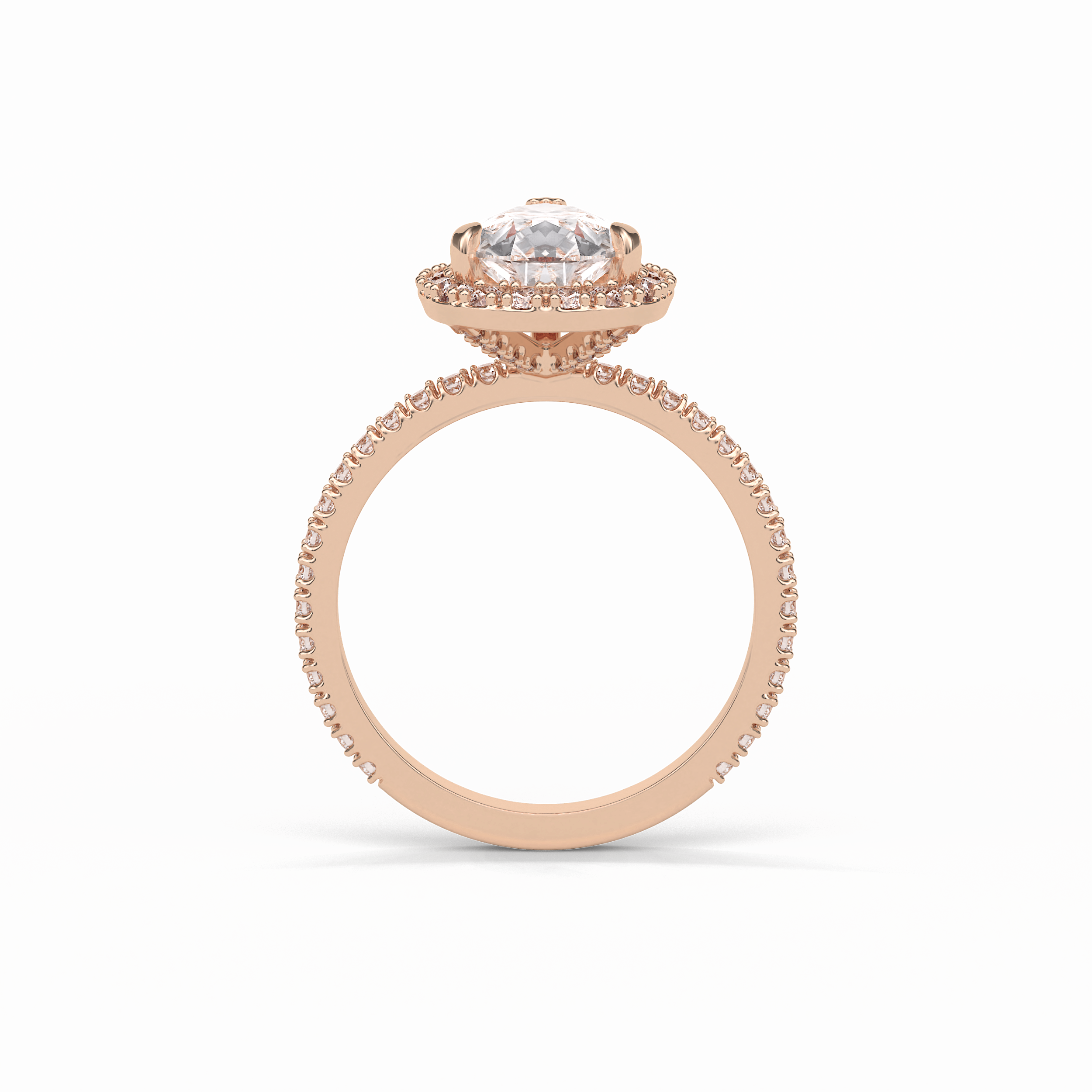 1.93 CT Pear Cut Halo & Pave Style Moissanite Engagement Rings 21