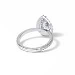 1.93 CT Pear Cut Halo & Pave Style Moissanite Engagement Rings 3