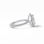 1.93 CT Pear Cut Halo & Pave Style Moissanite Engagement Rings 4