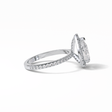 1.93 CT Pear Cut Halo & Pave Style Moissanite Engagement Rings 4