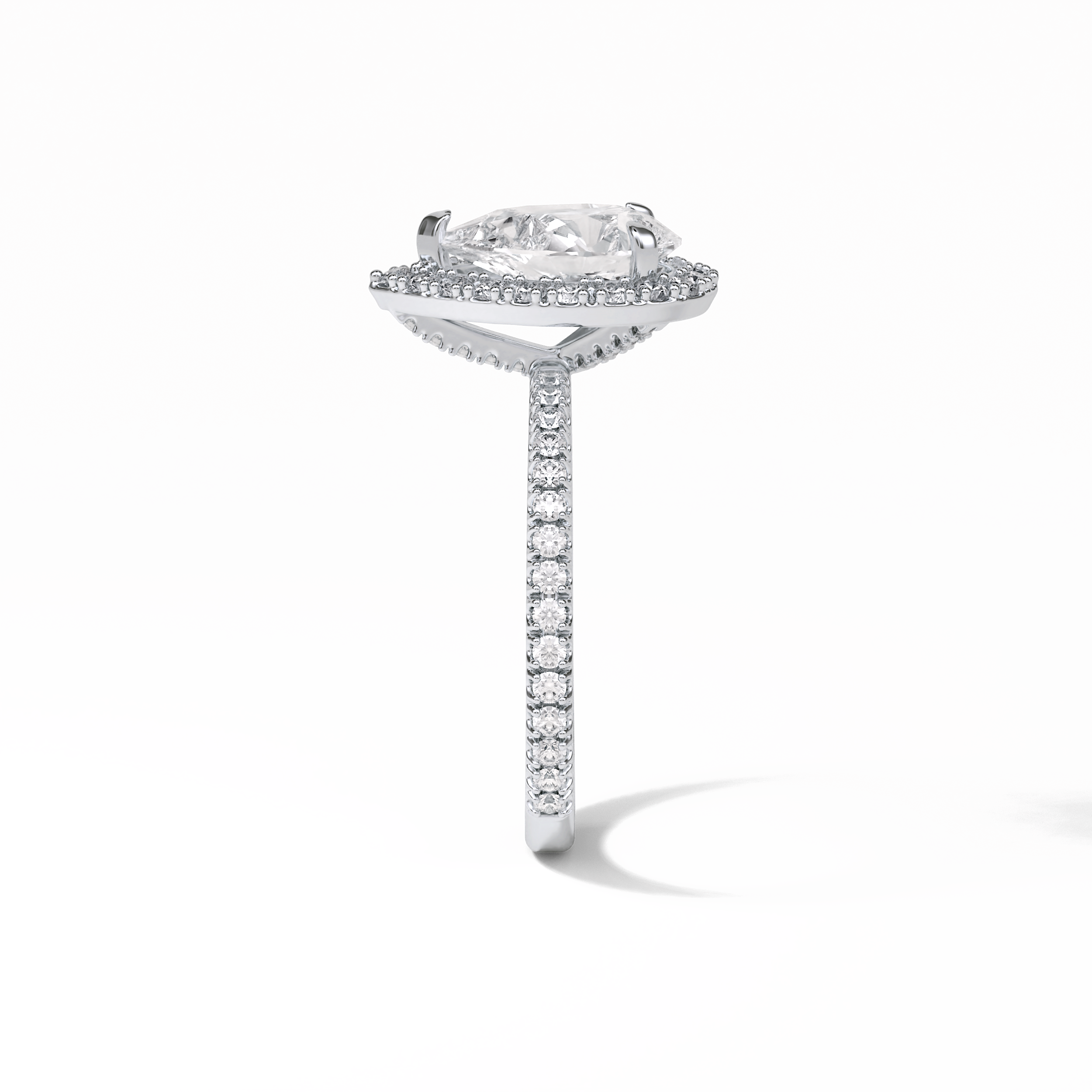 1.93 CT Pear Cut Halo & Pave Style Moissanite Engagement Rings 5