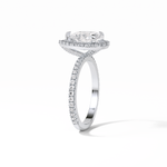 1.93 CT Pear Cut Halo & Pave Style Moissanite Engagement Rings 6