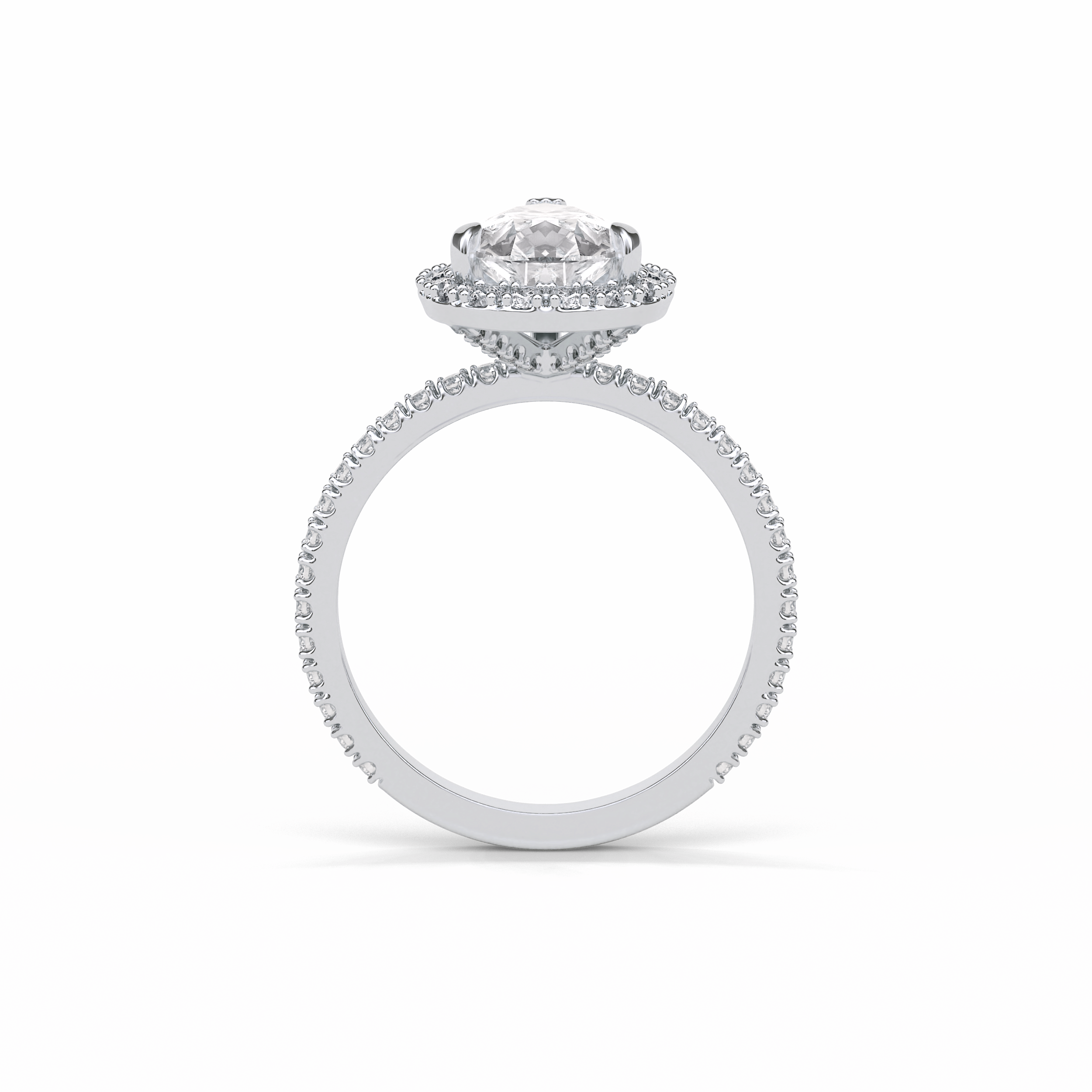 1.93 CT Pear Cut Halo & Pave Style Moissanite Engagement Rings 2
