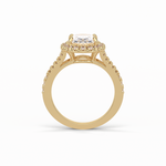 2.72 CT Oval Cut Halo & Pave Style Moissanite Engagement Ring 14