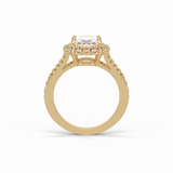 2.72 CT Oval Cut Halo & Pave Style Moissanite Engagement Ring 14