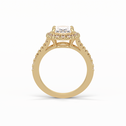 2.72 CT Oval Cut Halo & Pave Style Moissanite Engagement Ring