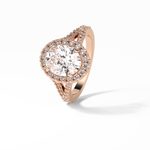2.72 CT Oval Cut Halo & Pave Style Moissanite Engagement Ring 17