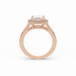 2.72 CT Oval Cut Halo & Pave Style Moissanite Engagement Ring 16