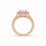 2.72 CT Oval Cut Halo & Pave Style Moissanite Engagement Ring 16