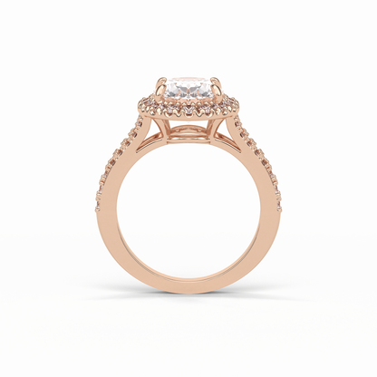 2.72 CT Oval Cut Halo & Pave Style Moissanite Engagement Ring