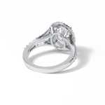 2.72 CT Oval Cut Halo & Pave Style Moissanite Engagement Ring 7