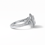 2.72 CT Oval Cut Halo & Pave Style Moissanite Engagement Ring 5