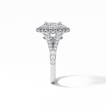 2.72 CT Oval Cut Halo & Pave Style Moissanite Engagement Ring 6