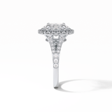 2.72 CT Oval Cut Halo & Pave Style Moissanite Engagement Ring 6
