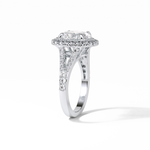 2.72 CT Oval Cut Halo & Pave Style Moissanite Engagement Ring 2
