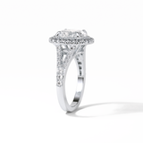 2.72 CT Oval Cut Halo & Pave Style Moissanite Engagement Ring 2