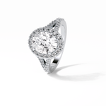 2.72 CT Oval Cut Halo & Pave Style Moissanite Engagement Ring 3